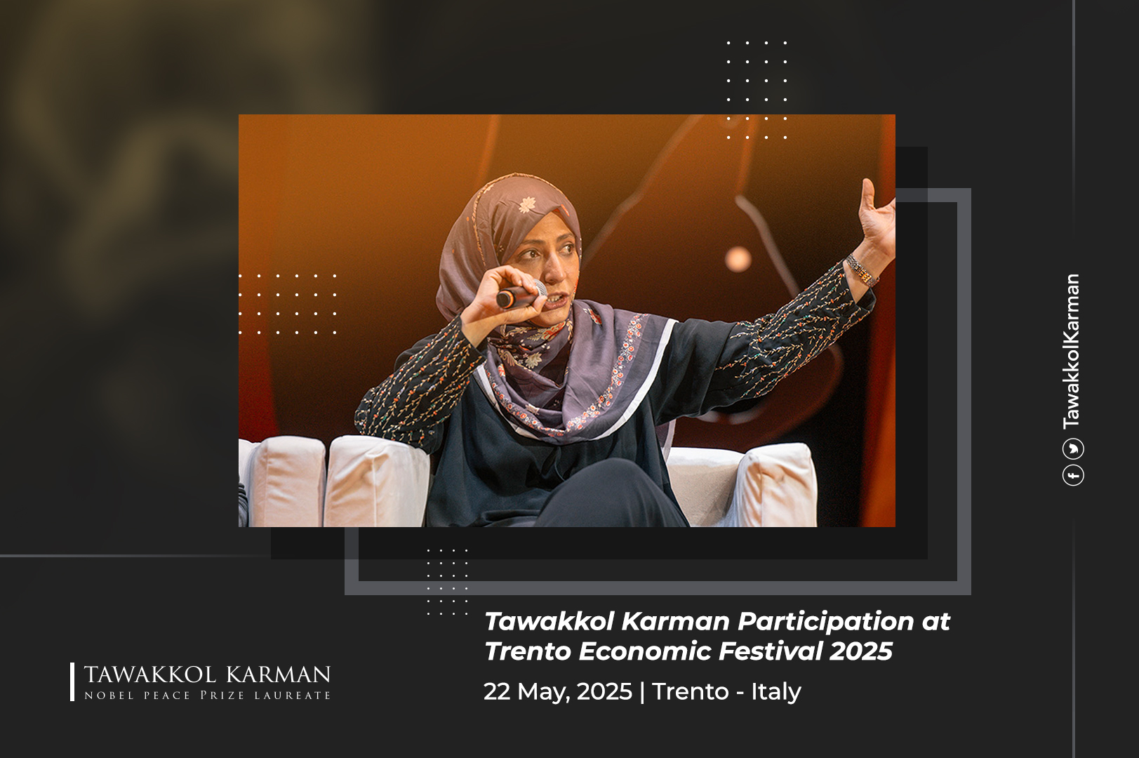 Tawakkol Karman Participation at Festival dell'Economia di Trento 2025